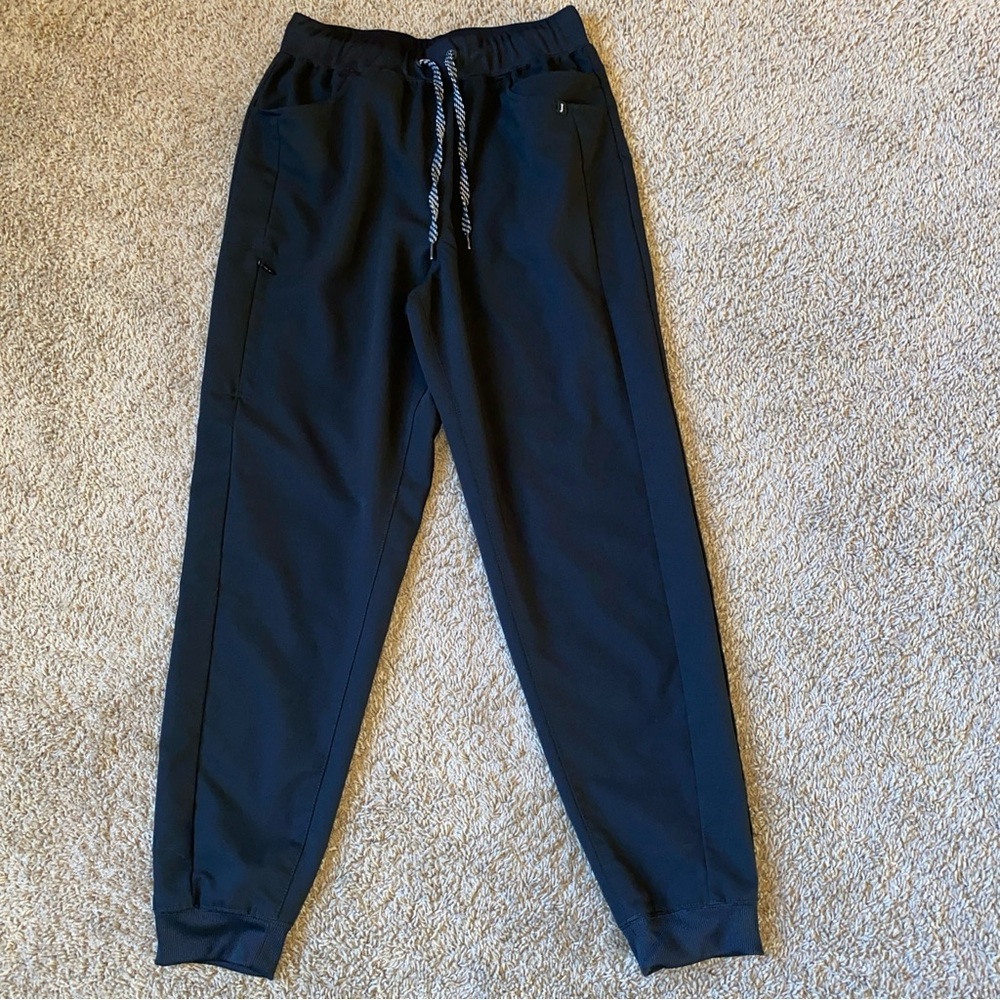 Jaanuu Jogger Scrub Pants Women's Medium Cargo Zip Pocket Drawstring Elastic